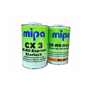 Lakier bezbarwny do napraw ekspresowych Mipa 2K-HS CX 3 komplet 1 litr lakieru plus 1 litr utwardzacza HX10/HX25 